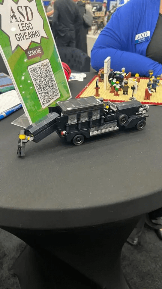Lego Hearse Funeral Car at NFDA2022 Convention Baltimore 2022- FIT Social Media Marketing for Funeral businesses