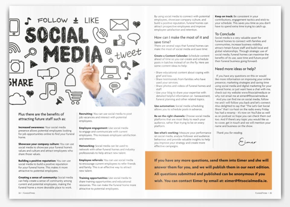 The Funeral Times Why use social media for your Funeral home in 2023 - Eimer Duffy FIT Social Media landscape