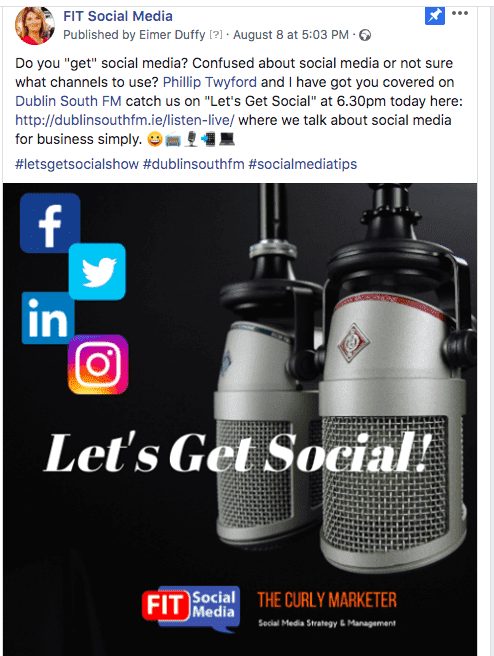 Lets get Social Podcast Facebook Post Idea