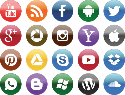 Social media for business icons for all social media options