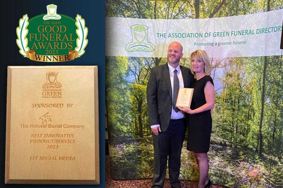 Winner Most Innovative Product or Service Eimer Duffy at The Good Funeral Awards 2023 Winner Most Innovative Product or Service Eimer Duffy at The Good Funeral Awards 2023
